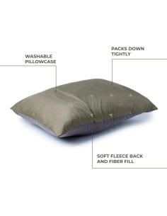 Almohada de Camping TETON Sports Grande Oliva Carbón Lavable 2
