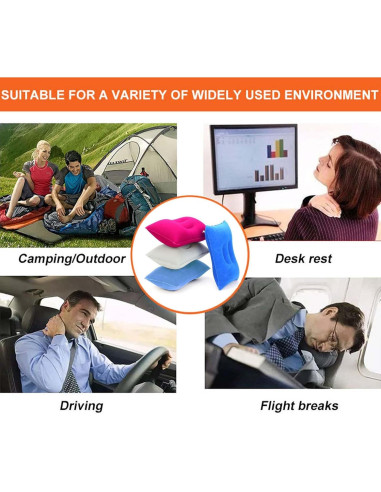 4 Almohadas de Viaje Inflables JAKENHAM A4 Ultraligeras