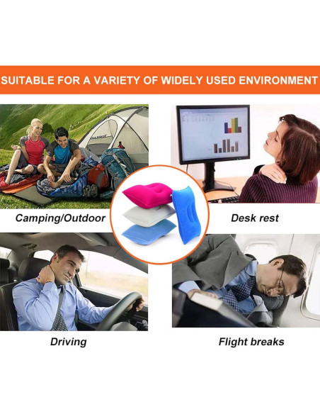 4 Almohadas de Viaje Inflables JAKENHAM A4 Ultraligeras