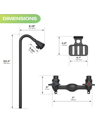 Kit de Ducha Exterior Homewerks 3070-252-MB-B-WS Negro Mate