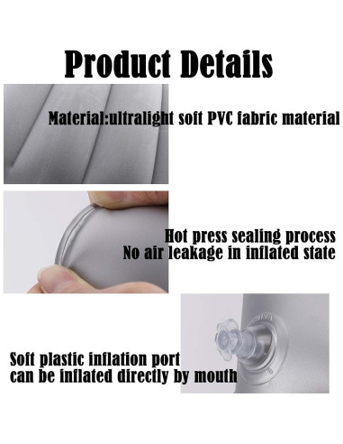 4 Almohadas Inflables JAKENHAM para Viajes y Camping 40.64x26.67cm