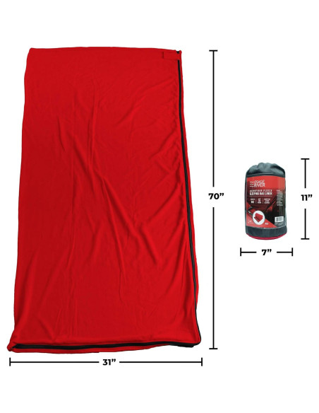 Saco de dormir OSAGE RIVER felpa microfibra 178x79 cm rojo