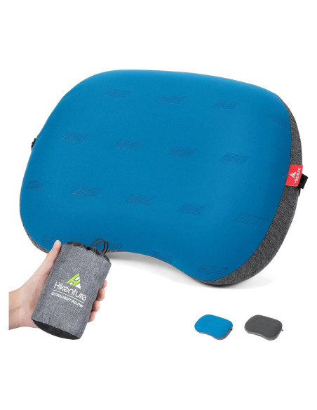 Almohada Inflable de Camping Hikenture 1217 Azul Ergonómica