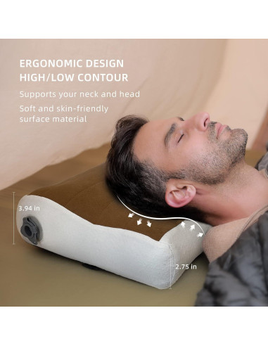 Almohada Inflable Ergonómica FLEXTAILGEAR para Camping 156g