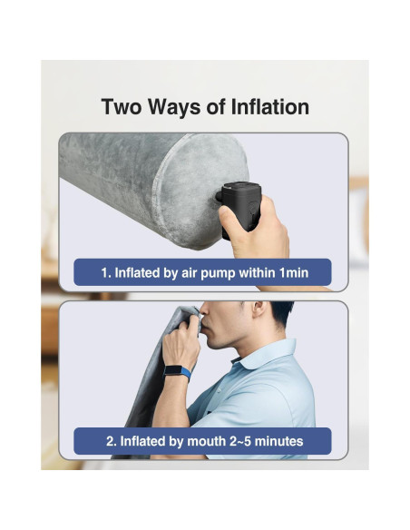 Almohada Corporal Inflable Luxtude 120 cm para Viajar