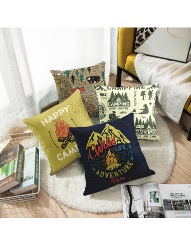 Conjunto de 4 Fundas de Cojín Emvency Vintage 40x40 cm