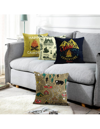 Conjunto de 4 Fundas de Cojín Emvency Vintage 40x40 cm