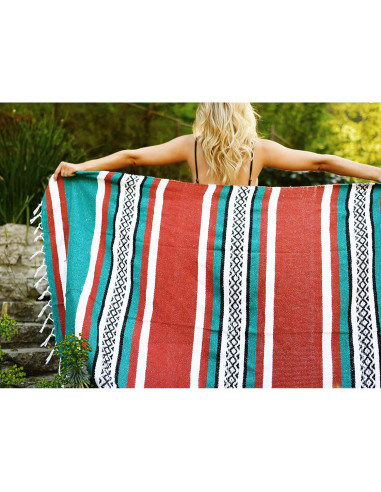 Manta Mexicana Laguna Beach Textile Co Verde Rústico 177.8x121.9cm