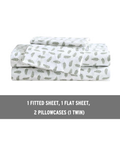 Juego de Sábanas King Eddie Bauer 100% Algodón Percal Verde 2