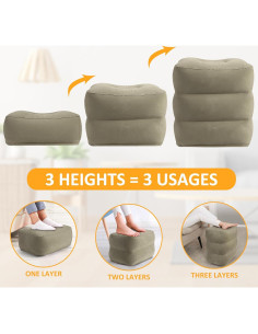 Cojín Inflable Reposapiés Eooqi Ajustable Gris 1 PCS 2