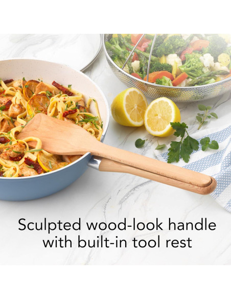 Sartén Saludable GoodCook 3.4L Cerámica Titanio Azul