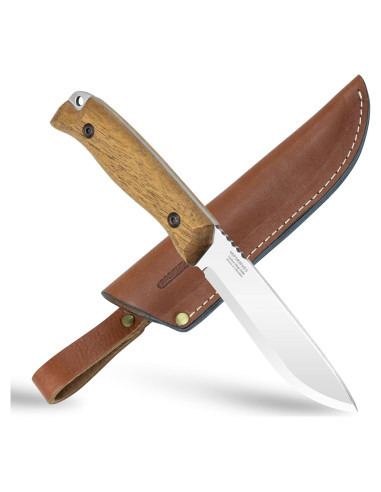 Cuchillo de Caza BPS HK1S de Acero Carbono con Funda de Cuero