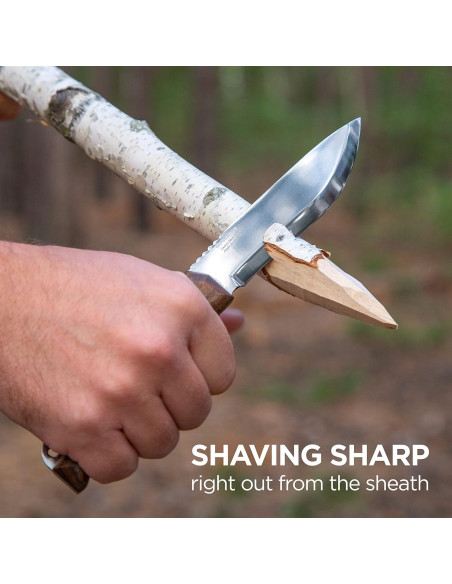 Cuchillo de Caza BPS HK1S de Acero Carbono con Funda de Cuero