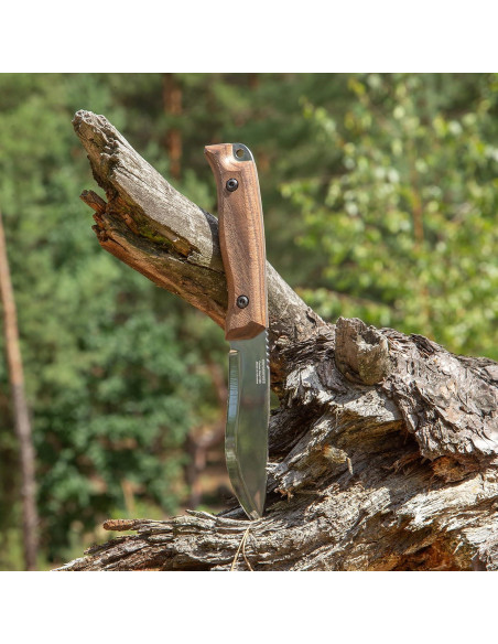 Cuchillo de Caza BPS HK1S de Acero Carbono con Funda de Cuero