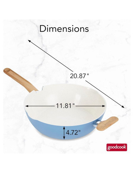 Sartén Saludable GoodCook 3.4L Cerámica Titanio Azul