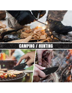 Cuchillo de hoja fija Kizer Hare D2 7.99 cm con funda 2