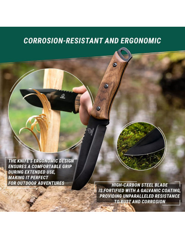 Cuchillo Fijo BeaverCraft BSH4 Full Tang Acero Carbono 12.7cm