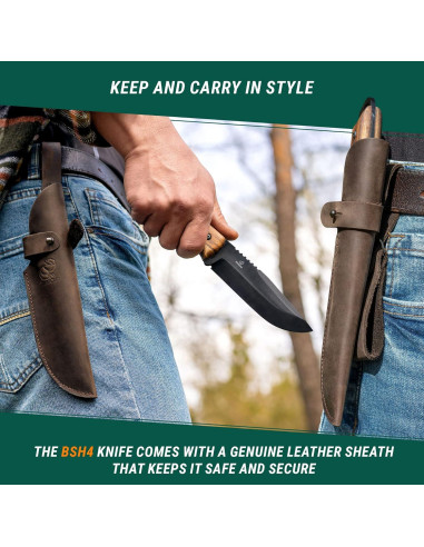 Cuchillo Fijo BeaverCraft BSH4 Full Tang Acero Carbono 12.7cm
