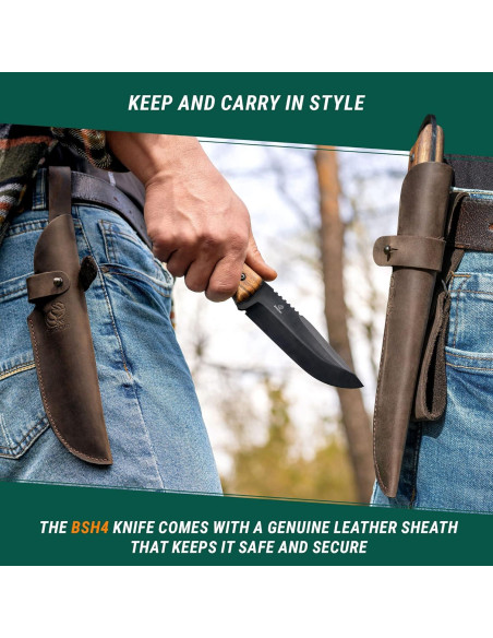 Cuchillo Fijo BeaverCraft BSH4 Full Tang Acero Carbono 12.7cm