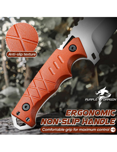 Cuchillo de Supervivencia Dragón Púrpura con Funda Kydex 27.94 cm