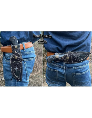 Cuchillo de Caza LYNXXE de Acero Damasco 12.7 cm con Funda