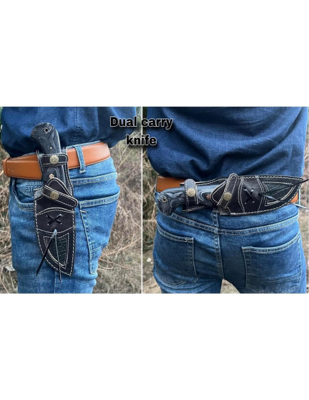 Cuchillo de Caza LYNXXE de Acero Damasco 12.7 cm con Funda