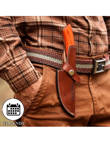 Cuchillo de Caza Damasco Bombs Knives 22.86 cm con Funda