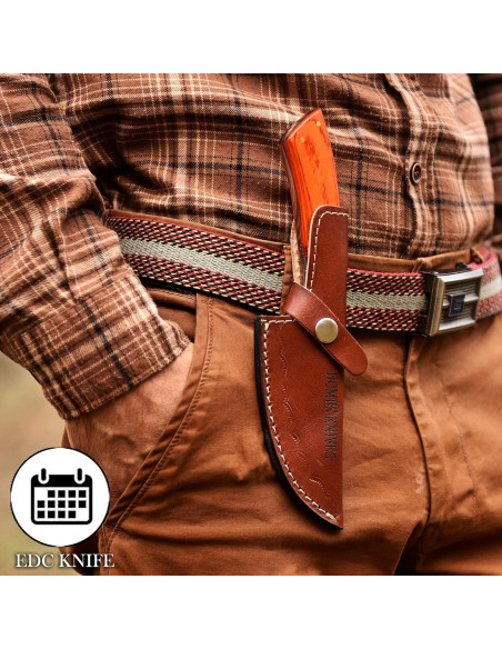 Cuchillo de Caza Damasco Bombs Knives 22.86 cm con Funda