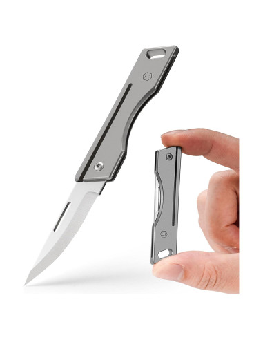 Cuchillo de bolsillo plegable KeyUnity KK06M - Titanio Gris EDC