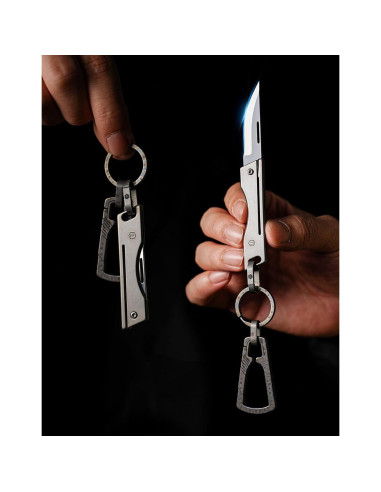 Cuchillo de bolsillo plegable KeyUnity KK06M - Titanio Gris EDC