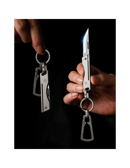 Cuchillo de bolsillo plegable KeyUnity KK06M - Titanio Gris EDC