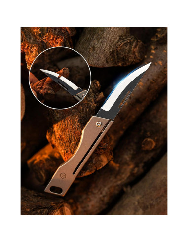 Cuchillo de bolsillo plegable KeyUnity KK06M - Titanio Gris EDC