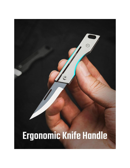 Cuchillo de bolsillo plegable KeyUnity KK06M - Titanio Gris EDC