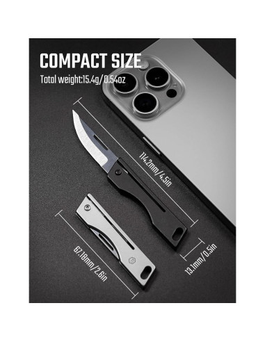 Cuchillo de bolsillo plegable KeyUnity KK06M - Titanio Gris EDC