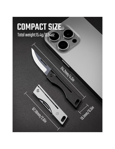 Cuchillo de bolsillo plegable KeyUnity KK06M - Titanio Gris EDC