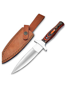 Cuchillo Daga D2 WARIVO Hecho a Mano con Funda de Cuero