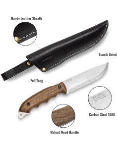 Cuchillo de Camping BPS HK5 CSH para Zurdos - Acero al Carbono 2