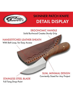 Cuchillo de Caza Szco Supplies 7990 Skinner 11.43 cm Acero Inoxidable 2