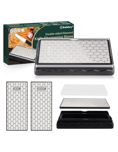 Piedra de Afilar Doble Cara Kalolary 400/1000 Grano 15x6.3cm