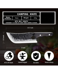 Cuchillo de Carne Moontay 20.3 cm Acero Aleado Mango Pakkawood 2