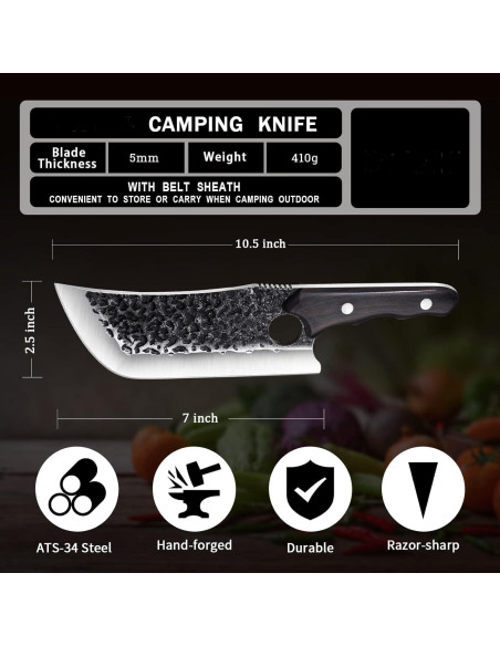 Cuchillo de Carne Moontay 20.3 cm Acero Aleado Mango Pakkawood