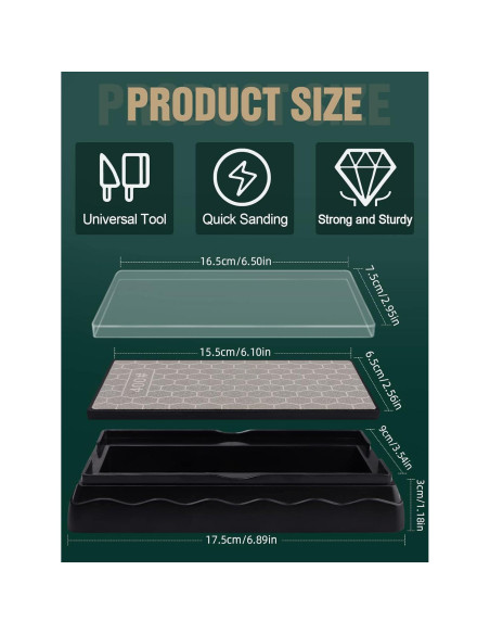 Piedra de Afilar Doble Cara Kalolary 400/1000 Grano 15x6.3cm