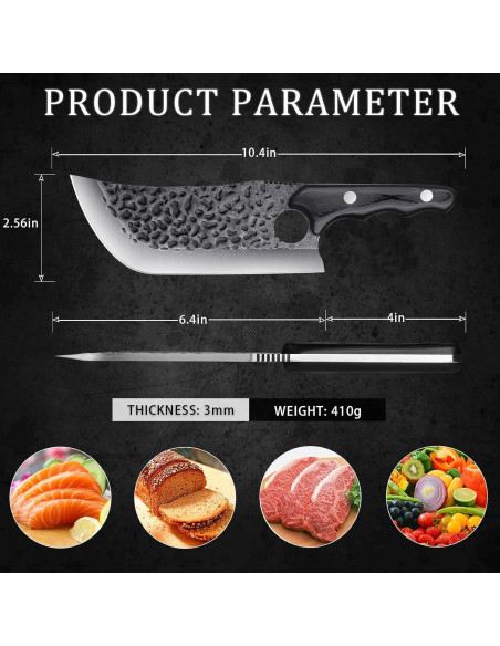 Cuchillo de Carne Moontay 20.3 cm Acero Aleado Mango Pakkawood