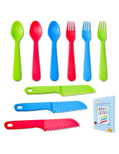 Juego de Cubiertos Reutilizables para Niños Jawbush 9 Piezas