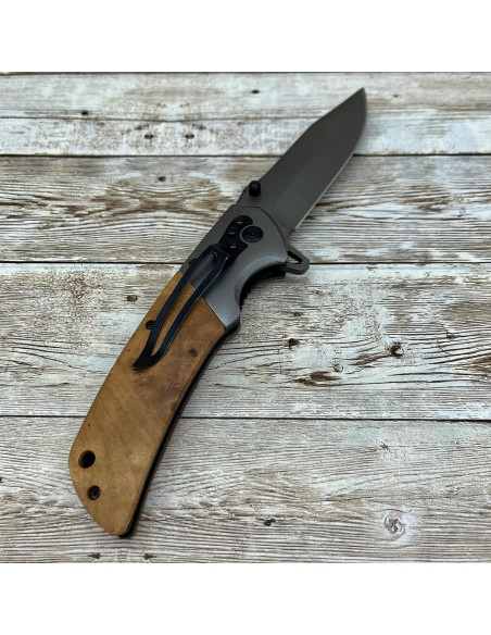 Cuchillo de bolsillo Golden Horn con mango de madera 21.6 cm