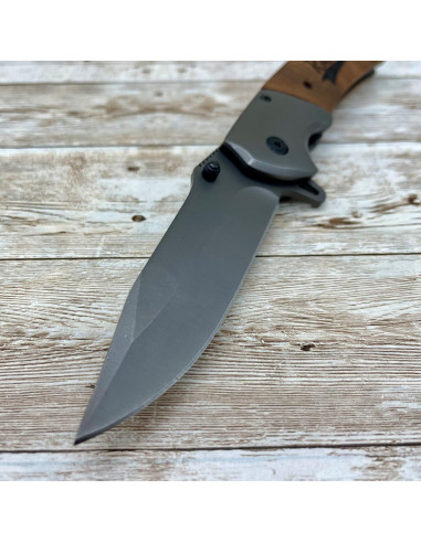 Cuchillo de bolsillo Golden Horn con mango de madera 21.6 cm