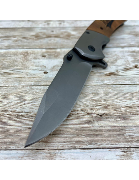 Cuchillo de bolsillo Golden Horn con mango de madera 21.6 cm