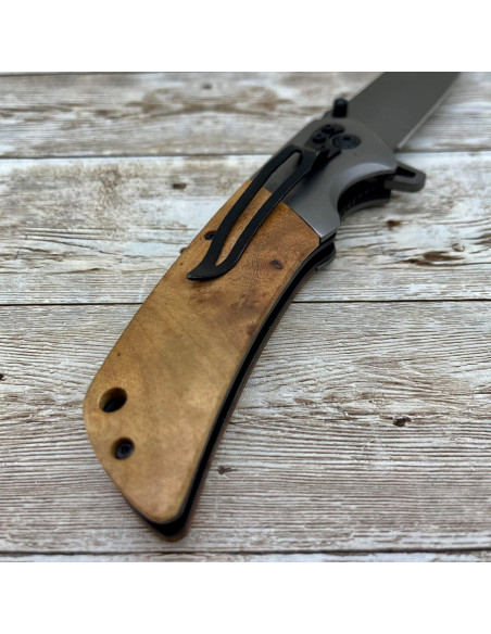 Cuchillo de bolsillo Golden Horn con mango de madera 21.6 cm