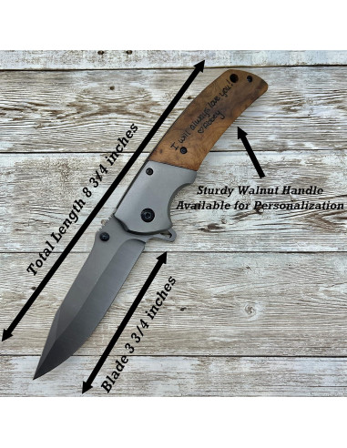 Cuchillo de bolsillo Golden Horn con mango de madera 21.6 cm