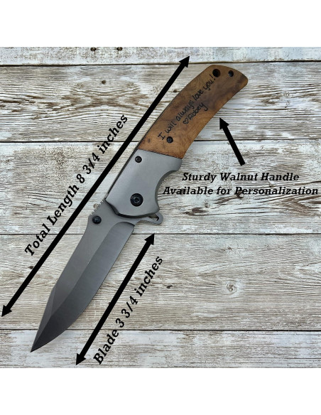 Cuchillo de bolsillo Golden Horn con mango de madera 21.6 cm